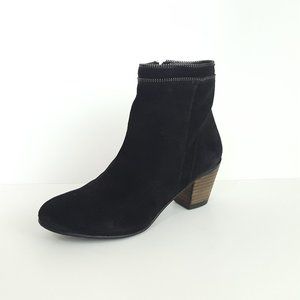 Cavalone Leather Suede Ankle Boots Black 7.5